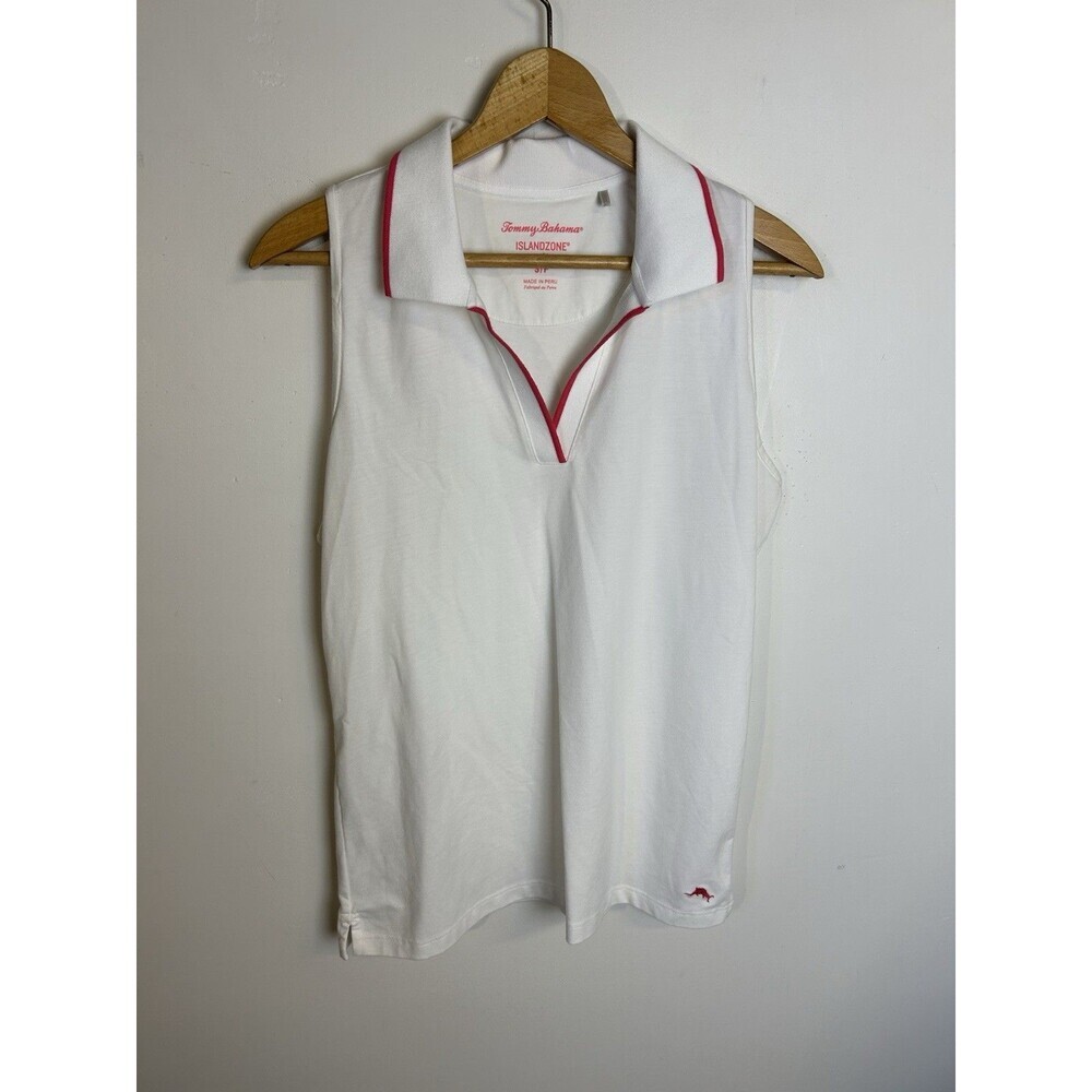 TOMMY BAHAMA Island Zone Women Size  SP Sleeveless Polo Top Tennis Sport Pima